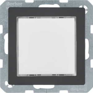 Hager berker Q.1/Q.3/Q.7 module lichtsignaaleenheid rood/groen LED Basiselement met centrale afdekplaat 230V inbouw antraciet IP20 29526086