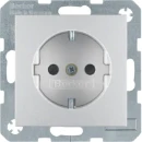 Hager S.1/B.3/B.7 wandcontactdoos inbouw 16A 250V RA KV Mat aluminium RAL 9006 IP20 47231404