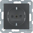 Hager S.1/B.3/B.7 wandcontactdoos inbouw 16A 250V RA KV Mat antraciet RAL 7021 IP20 47231606