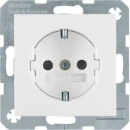 Hager S.1/B.3/B.7 wandcontactdoos inbouw 16A 250V RA KV Mat wit RAL 9010 IP20 47231909