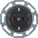 Hager 1930 wandcontactdoos glasserie palazzo inbouw 16A 250V RA Glanzend zwart RAL 9005 IP20 414521