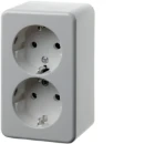 Hager wandcontactdoos opbouw 16A 250V RA Glanzend wit RAL 9010 IP20 472149