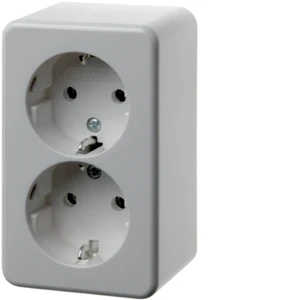 Hager wandcontactdoos opbouw 16A 250V RA Glanzend wit RAL 9010 IP20 472149