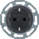 Hager 1930 wandcontactdoos glasserie palazzo inbouw 16A 250V RA KV Glanzend zwart RAL 9005 IP20 475501