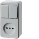 Hager berker OPBOUWSERIE serieschakelaar met wcd zonder aardcontact opbouw wit IP20 61673549