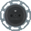 Hager 1930 wandcontactdoos + glasserie palazzo inbouw 16A 250V RA KV Glanzend zwart RAL 9005 IP20 67657901