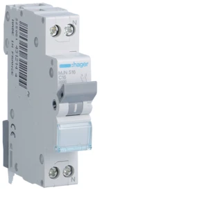 Hager MJN Installatieautomaat (nul) C16 C karakteristiek 16A 1P+N 1TE MJN516
