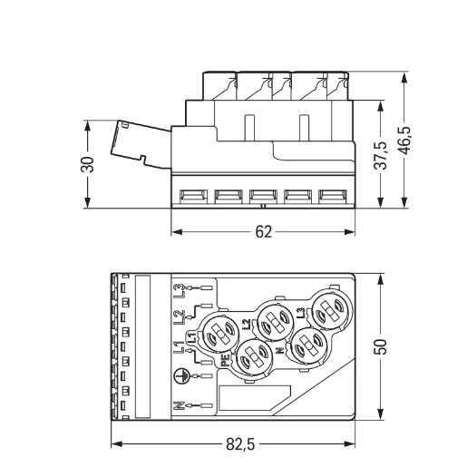 Wago Idc voeding 5-p 5x2,5mm