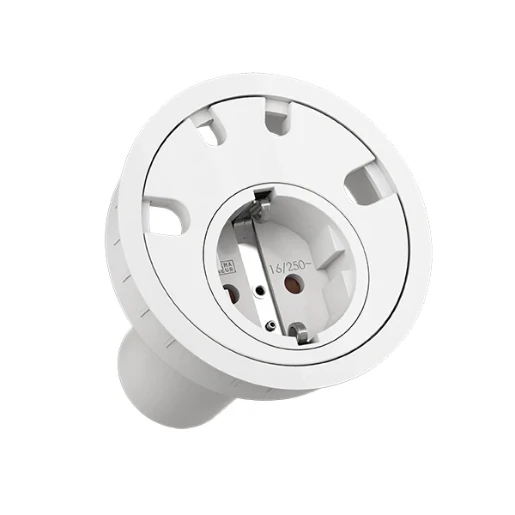 Bachmann Wandcontactdoos inbouwinstallatie 16A 250V RA KV Mat wit RAL 9003 IP20 938.101