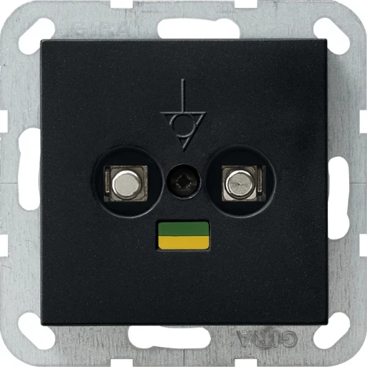 Gira System 55 Potentiaalvereffeningscontactdoos inbouw Mat zwart 0405005