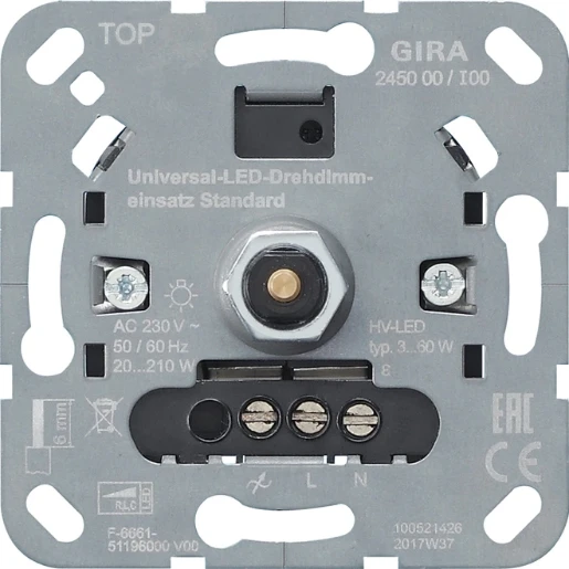 Gira Non-Design s3000 universele led draaidimmer basiselement inbouw 20W 120W 245000