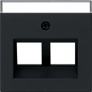 Gira System 55 afdekking 30° + tk voor draagring Modular-Jack Centraalplaat Met label zwart 2640005