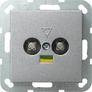Gira System 55 Potentiaalvereffeningscontactdoos inbouw aluminium 040526