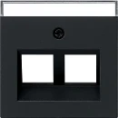 Gira System 55 afdekking 30° + tk voor draagring Modular-Jack Centraalplaat Met label zwart 2640005