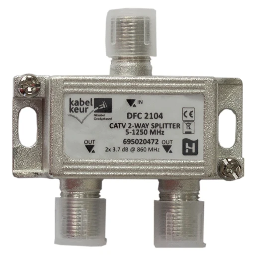Hirschmann CATV TWEEVERDELER 5-1250MHz retourverkeer geschikt