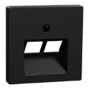 Merten Centraalplaat voor RJ45-aansluiting gerecycled Systeem M UAE/IAE Centraalplaat 2 connectoren Zonder label zwart MEG4522-0403