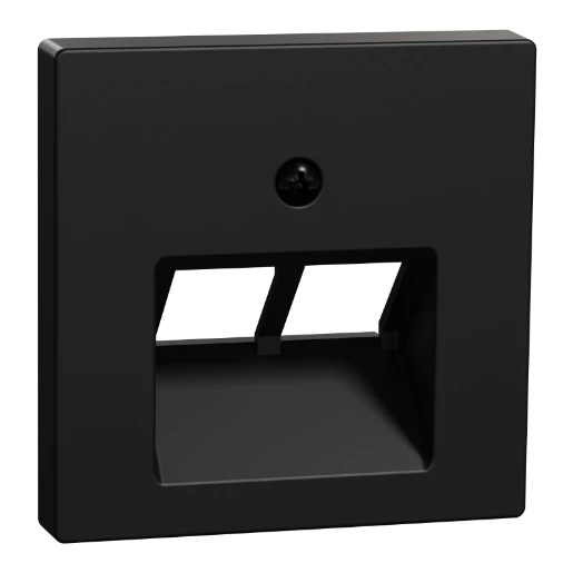 Merten Centraalplaat voor RJ45-aansluiting gerecycled Systeem M UAE/IAE Centraalplaat 2 connectoren Zonder label zwart MEG4522-0403