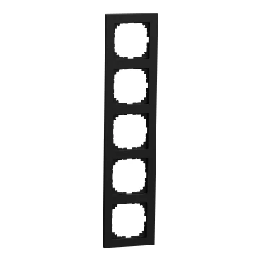 Merten Systeem M Pure afdekraam gerecycled kunststof Systeem M 5-voudig Horizontaal en verticaal Zwart RAL 9005 IP20 MEG4050-3603