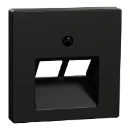 Merten Centraalplaat voor RJ45-aansluiting gerecycled Systeem M UAE/IAE Centraalplaat 2 connectoren Zonder label zwart MEG4522-0403