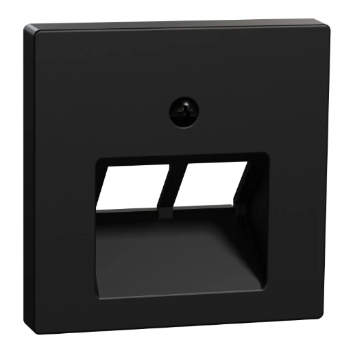 Merten Centraalplaat voor RJ45-aansluiting gerecycled Systeem M UAE/IAE Centraalplaat 2 connectoren Zonder label zwart MEG4522-0403