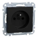 Merten Systeem M wandcontactdoos gerecycled kunststof inbouw 16A 250V RA KV Mat zwart RAL 9005 IP20 MEG2500-0403