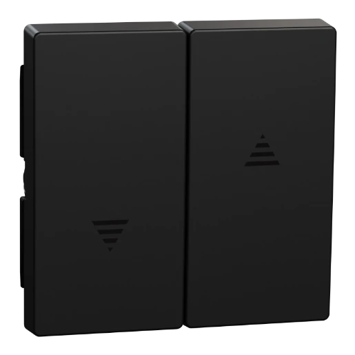 Merten Rolluikschakelaar ocean plastic systeem M tweedelige wip zwart RAL 9005 MEG3855-0403