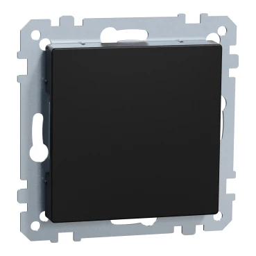 Merten Blindplaat gerecycled Systeem M Blindkap Basiselement met centrale afdekplaat Zonder label zwart MEG4075-0403