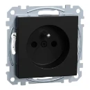 Merten Systeem M wandcontactdoos gerecycled kunststof inbouw 16A 250V RA KV Mat zwart RAL 9005 IP20 MEG2500-0403