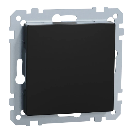 Merten Blindplaat gerecycled Systeem M Blindkap Basiselement met centrale afdekplaat Zonder label zwart MEG4075-0403