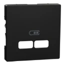 Merten Centraalplaat voor lader gerecycled Systeem M USB Centraalplaat 2 connectoren Met label zwart MEG4367-0403