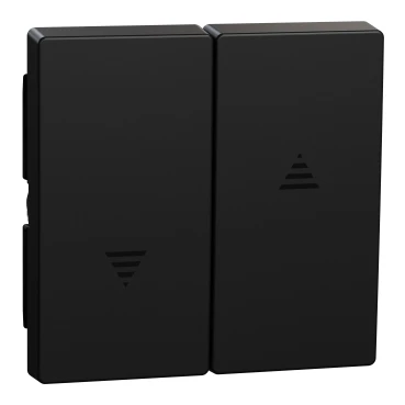 Merten Rolluikschakelaar ocean plastic systeem M tweedelige wip zwart RAL 9005 MEG3855-0403