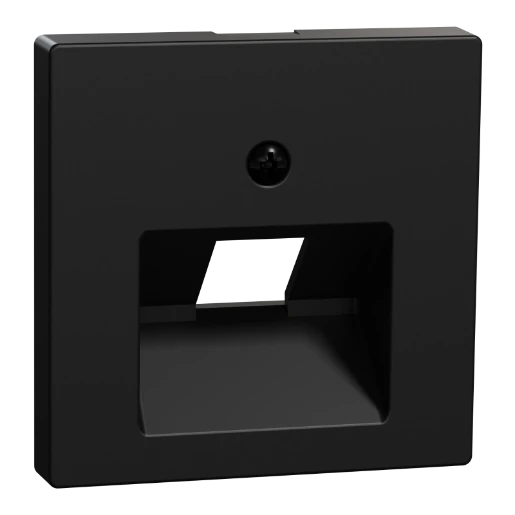 Merten Centraalplaat voor RJ45-aansluiting gerecycled Systeem M UAE/IAE Centraalplaat 1 connector Zonder label zwart MEG4521-0403