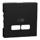 Merten Centraalplaat voor lader gerecycled Systeem M USB Centraalplaat 2 connectoren Met label zwart MEG4367-0403