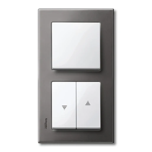 Merten Systeem M bedieningselement rolluik aan / uit enkele wip wit RAL 9010 MTN432419