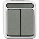 Merten Aquastar Installatieschakelaar Serieschakelaar opbouw 10AX grijs RAL 7035 IP44 MTN3115-8029