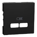 Merten Centraalplaat voor lader gerecycled Systeem M USB Centraalplaat 2 connectoren Met label zwart MEG4367-0403