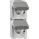 Merten Aquastar wandcontactdoos lg aqustar opbouw 16A 250V KV Mat grijs RAL 7035 IP44 MTN2329-8029