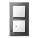 Merten Systeem M bedieningselement rolluik aan / uit enkele wip wit RAL 9010 MTN432419