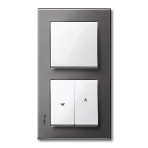 Merten Systeem M bedieningselement rolluik aan / uit enkele wip wit RAL 9010 MTN432419