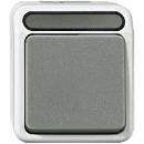 Merten Aquastar installatieschakelaar Tweepolige schakelaar opbouw 10AX grijs RAL 7035 IP44 MTN3112-8029