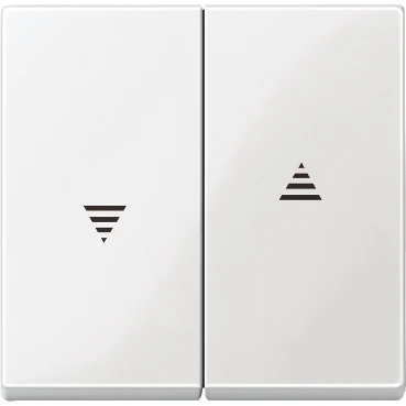 Merten Systeem M bedieningselement rolluik aan / uit enkele wip wit RAL 9010 MTN432419