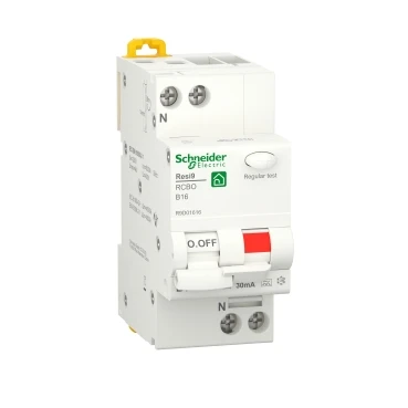 Schneider Electric RESI 9 aardlekautomaat 1P+N 16A 0.03A B16 R9D01616