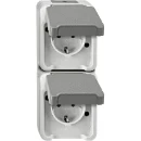 Merten Aquastar wandcontactdoos lg aqustar opbouw 16A 250V KV Mat grijs RAL 7035 IP44 MTN2329-8029