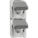 Merten Aquastar wandcontactdoos lg aqustar opbouw 16A 250V KV Mat grijs RAL 7035 IP44 MTN2329-8029