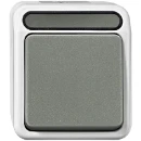 Merten Aquastar installatieschakelaar Tweepolige schakelaar opbouw 10AX grijs RAL 7035 IP44 MTN3112-8029
