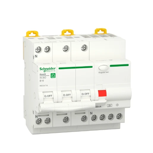 Schneider Electric RESI 9 aardlekautomaat 3P+N 16A 0.03A B16 R9D54716