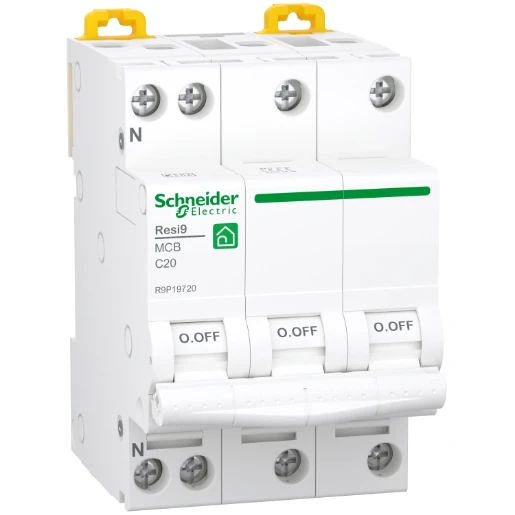 Schneider Electric RESI 9 Installatieautomaat (nul) C20 C karakteristiek 20A 3P+N 3TE R9P19720