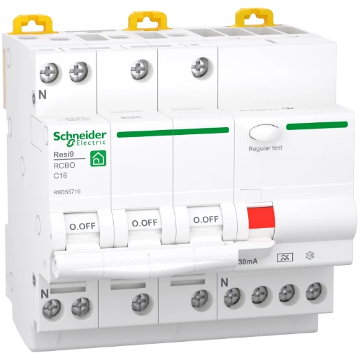 Schneider Electric RESI 9 aardlekautomaat 3P+N 16A 0.03A C16 R9D55716