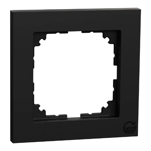 Merten Systeem M Pure afdekraam ocean plastic systeem M 1-voudig Horizontaal en verticaal Zwart RAL 9005 IP20 MEG4010-3603