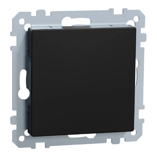 Merten Blindplaat gerecycled Systeem M Blindkap Basiselement met centrale afdekplaat Zonder label zwart MEG4075-0403